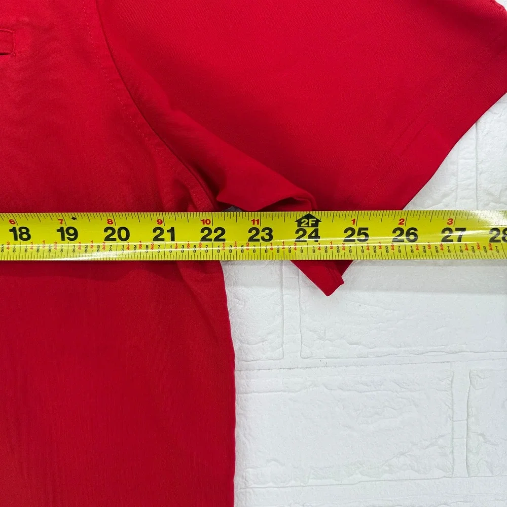 L.L. Bean Polo Shirt Mens XL Red Performance Zipper Pocket Short Sleeve Golf